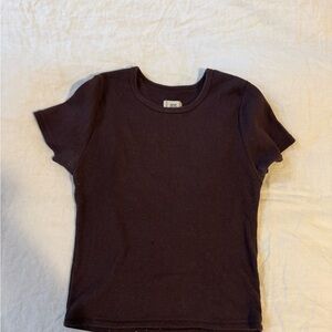 BDG brown ribbed tee
